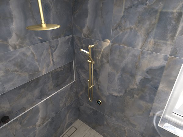 3D render Elisa shower view in wetroom area Brentwood CM13 smart shower design