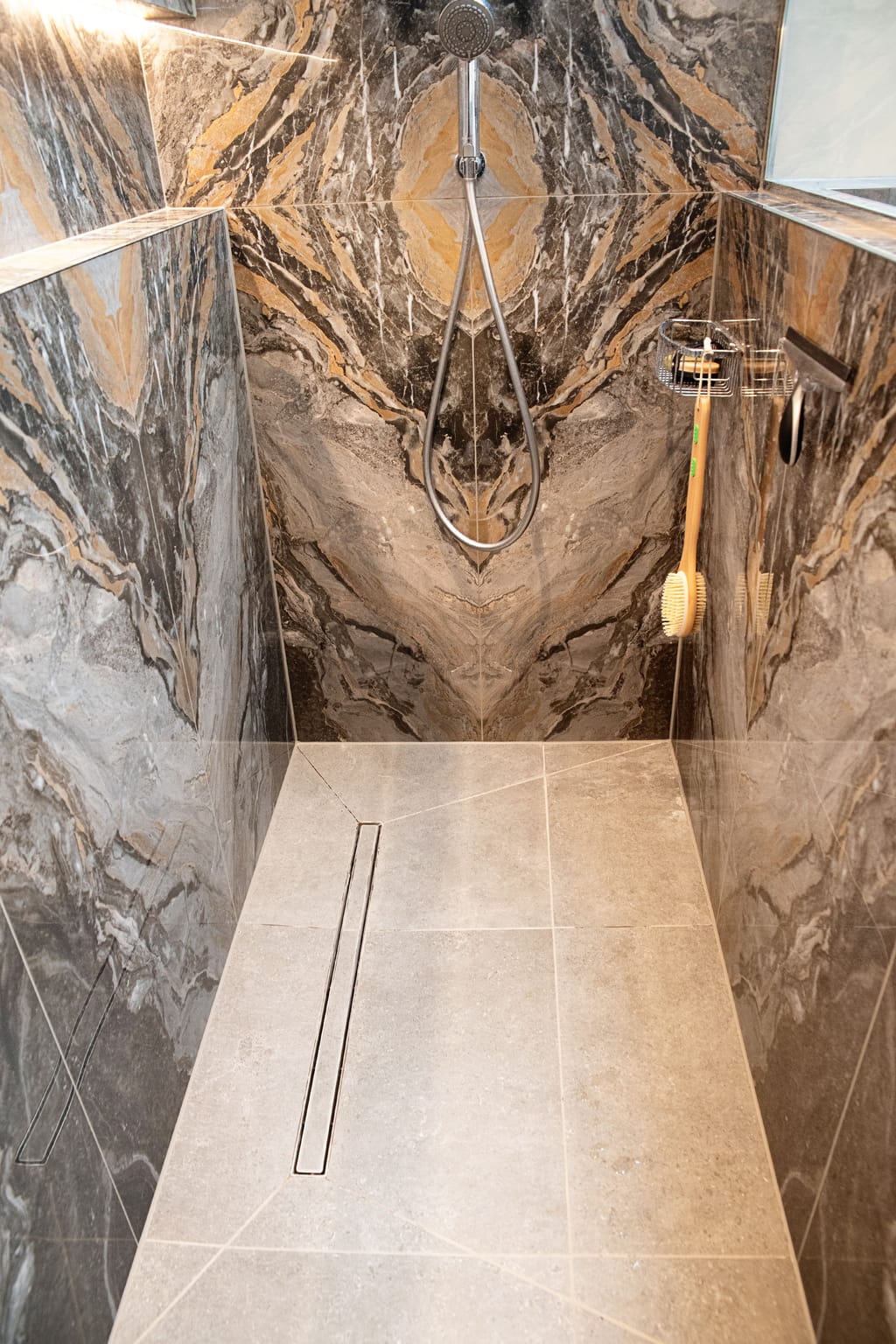 Linear waste wetroom floor drainage system Halstead CO9 Essex luxury wetroom installation professional tanking